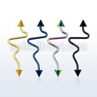 intecn5 anodized steel industrial heart beat barbell with cones