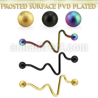 intefo5 black steel industrial heart beat barbell frosted balls
