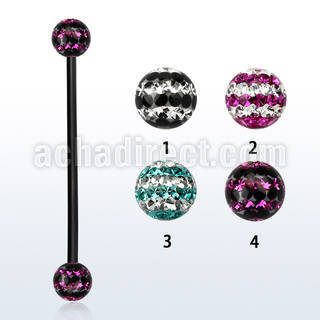 intfr5d anodized steel industrial barbell with tri line balls