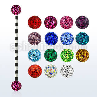 intrf5 zebra striped pvd industrial barbell with ferido balls
