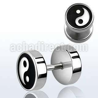 ip11 high polished fake plug with laser edged yin yang logo