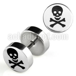 ip7 high polished fake plug w laser edged skull bones logo