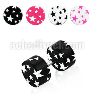 ipaa acrylic fake plug with cute multi star design