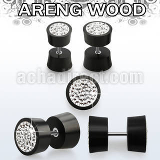 iparmc areng wood fake plug w ferido glued crystal epoxy