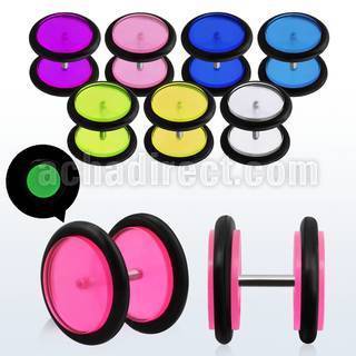 ipglr glow in the dark acrylic fake plug with rubber o rings