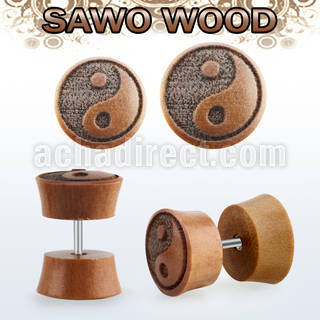 iplswa sawo wood fake plug wlaser edged yin yang logo