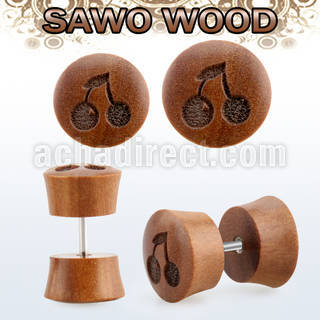 iplswd sawo wood fake plug wlaser edged cherries logo