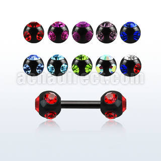 iptmjb4 anodized 316l steel fake plug w two 4mm multi jewel ball