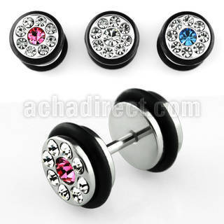 ipxc 316l steel fake plug with rubber o rings and crystals