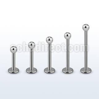 lbb2 6mm 16mm of surgical steel labret with 2mm ball