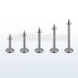 lbcn25 surgical steel labret with 2 5mm cone length 6 16mm