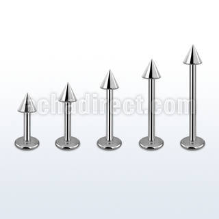 lbcn3 surgical steel labret with 3mm cone length 6mm 16mm