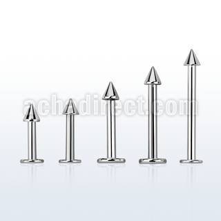 lbcn3g surgical steel labret with 3mm cone length 6mm 12mm
