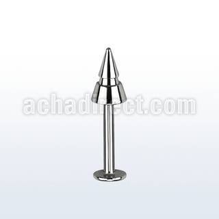 lbcn4e surgical steel labret with 4mm grooved layered cone