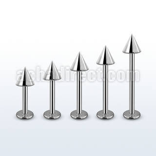 lbcn4s surgical steel labret with 4mm cone length 6mm 12mm