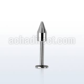 lbecn3 316l steel external threading labret with 3mm cone