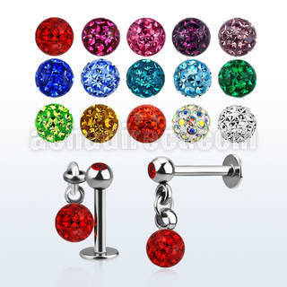 lber1 316l steel labret with 3mm bezel ball ferido ball