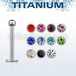 lbfic titanium g5 labret with 2 2mm bezel jewel top
