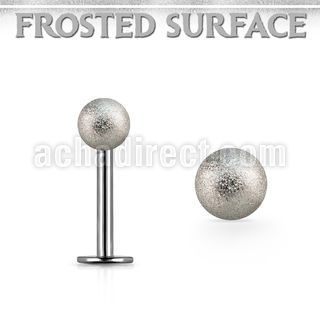 lbfo3 316l steel labret with a 3mm frosted steel ball