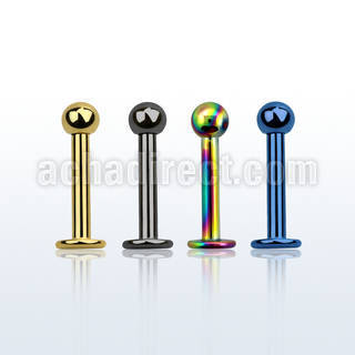 lbtb3g anodized surgical steel labret 16g 1 2mm w a 4mm ball