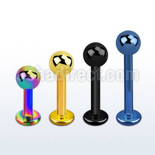 lbtb4 anodized surgical steel labret with a 4mm ball