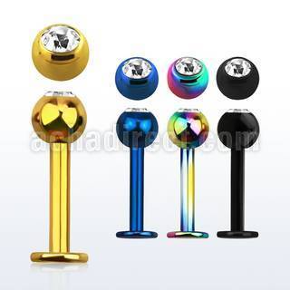 lbtc4 anodized 14g 316l steel labret with 4mm ball