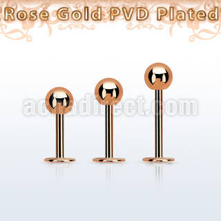 lbttb4 rose gold steel labret with a 4mm ball