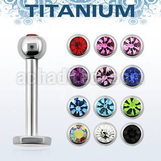 lbuc3 titanium g5 labret with 3mm bezel crystal ball