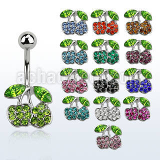mcd355 steel belly banana w a lower crystal studded cherries