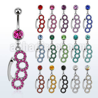 mcd431 steel belly banana w a crystal brass knuckle design