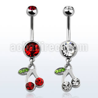 mcd447x 316l steel belly banana w double ball crystal cherry