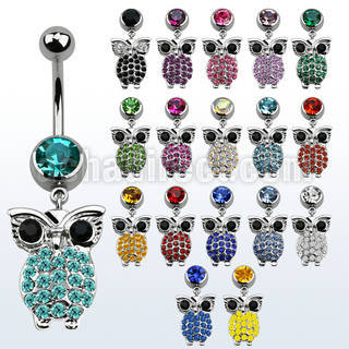 mcd451d steel belly banana w lower crystal owl end 