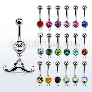 mcd517 steel belly banana w dangling up turned mustache design