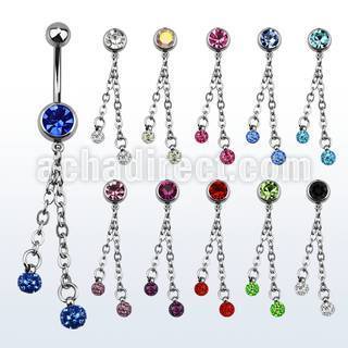 mcd628 piercing ombligo acero quirurgico bola joya bisel 8mm bolas multi cristal ferido 5 6mm s 10mm al por mayor