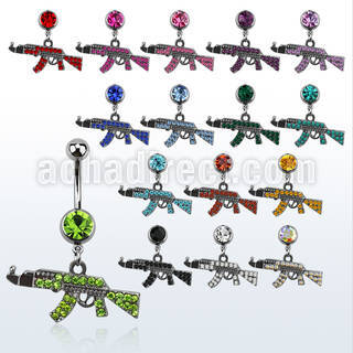mcd631 316l steel belly banana with jewel ball crystal gun