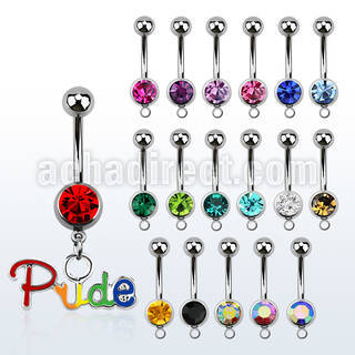 mcd648 piercing ombligo acero quirurgico bola joya bisel 8mm palabra pride colores orgullo gay 10mm venta