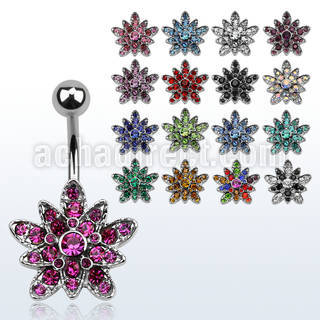 mcd692 belly banana w a multi crystal flower lower part
