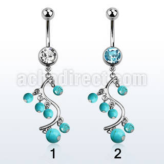 mcd695 piercing ombligo acero quirurgico bola joya 8mm vid falsas bolas turquesa 10mm venta