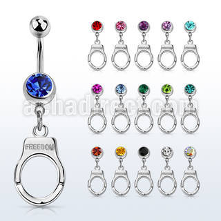 mcd765 steel belly banana w dangling dangling handcuff