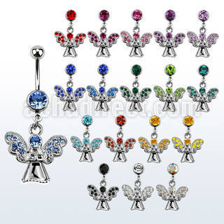 mcdang2 316l steel belly banana with jewel ball herald angel