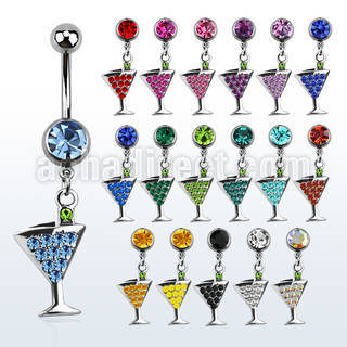 mcdmar2 316l steel belly banana with crystal martini glass