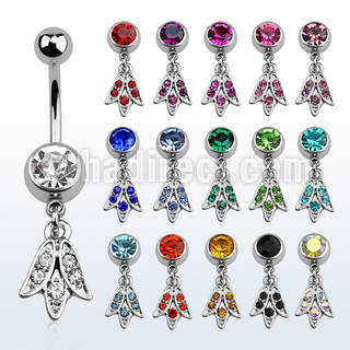 mcdtu1 316l steel belly banana with crystal tulip flower