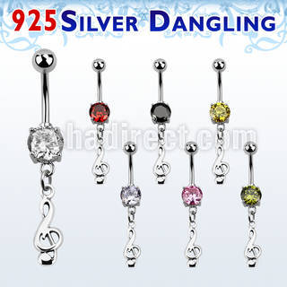 mcdvd17 steel belly banana w round cz silver musical note