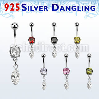 mcdvd29 steel belly banana w prong set cz marqui shaped cz