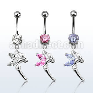 mcdz103 piercing ombligo acero quirurgico zirconia redonda 8mm hada alas zirconia 10mm distribuidor