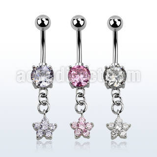mcdz324 cz belly banana w a small dangling cz flower
