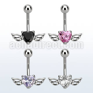mcdz381 316l steel belly banana w a 8mm lower cz stone w wings