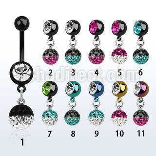 mdkfr8e pvd 316l steel belly banana w ferido 2color ball dangle