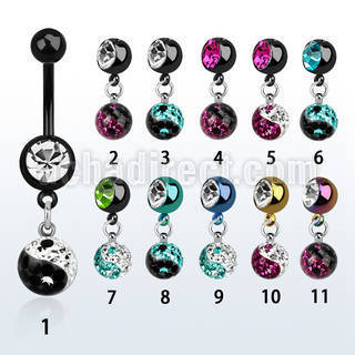mdkfr8y pvd 316l steel belly banana w yinyang ferido ball dangle