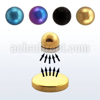 mghtb anodized 316l steel halfball magna stud w magnet backing